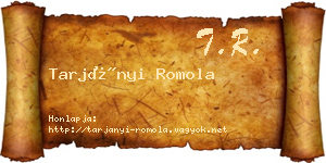 Tarjányi Romola névjegykártya